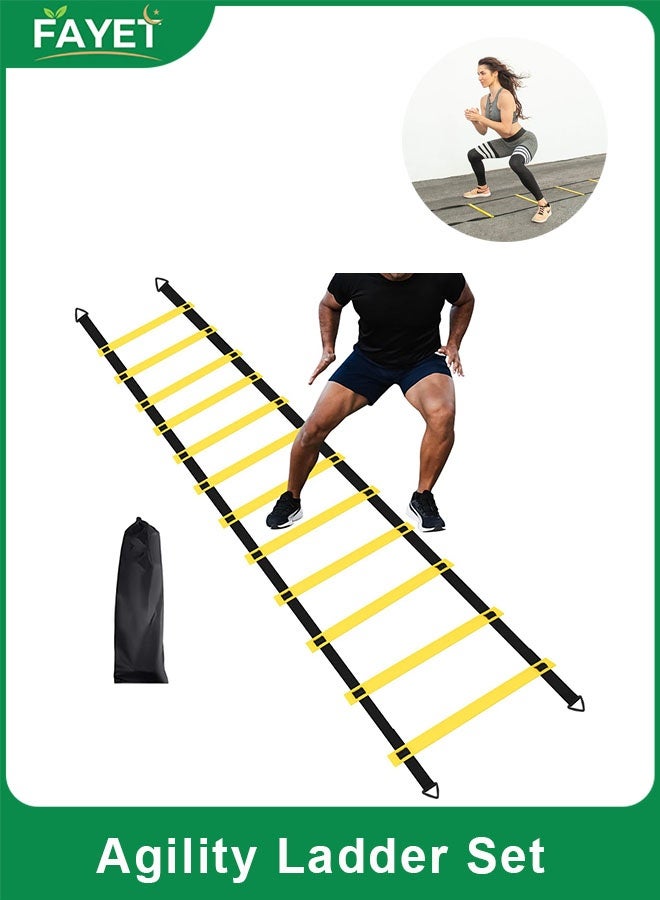 FAYET Agility Ladder Training Set with Carry Bag, Adjustable Speed Ladder for Footwork, Speed, and Coordination – Ideal for Soccer, Football, Rugby, and Outdoor Sports - Image 1